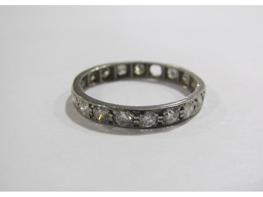 Appraisal: White metal full hoop eterntiy ring with brilliant diamonds together