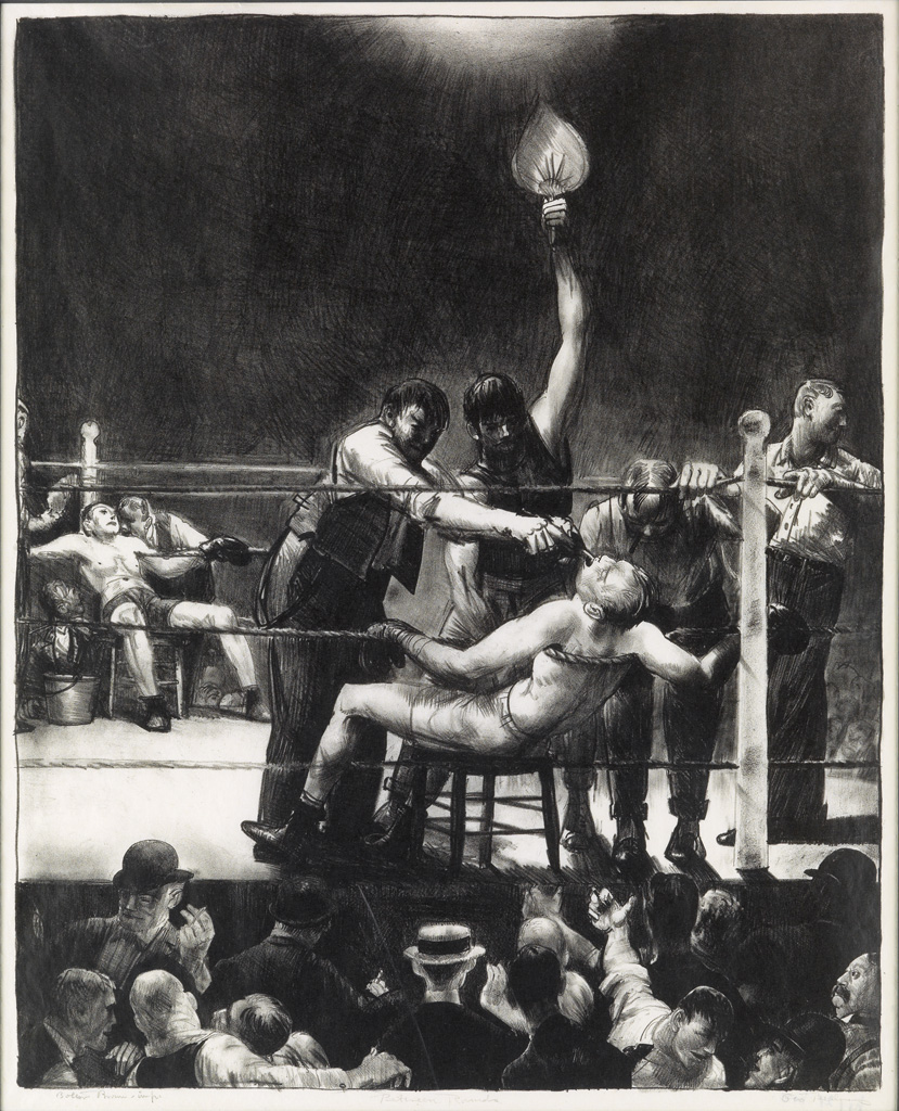 Appraisal: GEORGE BELLOWS Between Rounds Lithograph on Japan paper x mm