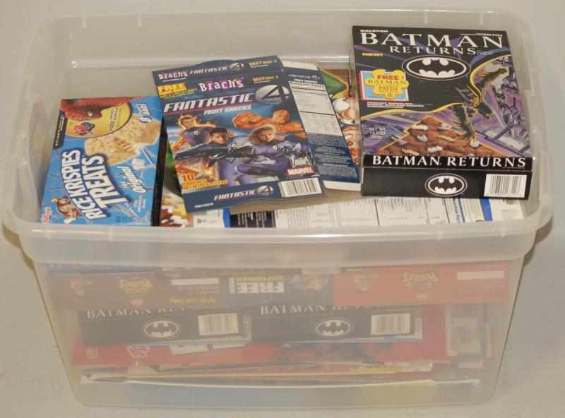 Appraisal: Lot of Super Hero Cereal Boxes This lot includes numerous