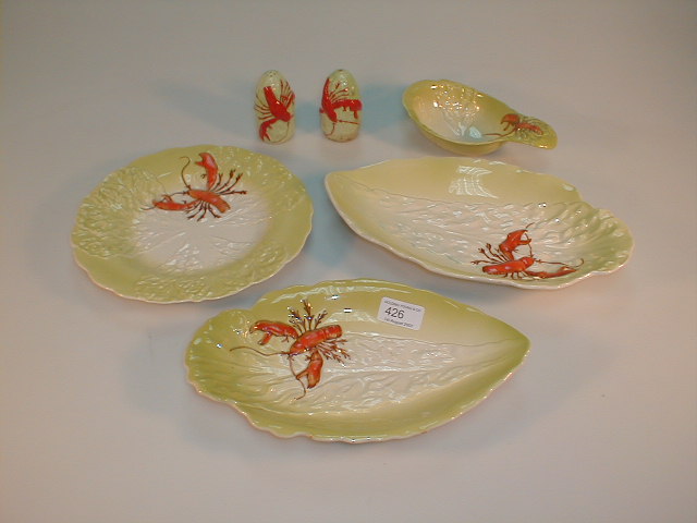 Appraisal: A group of Carlton ware pottery embossed with leaf and