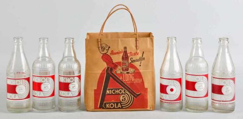 Appraisal: Nichol Cola -Pack Carrier Bag with Bottles Great condition with