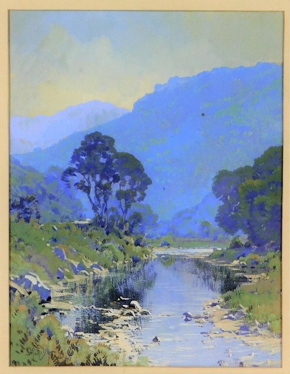 Appraisal: Hezekiah A Dyer Mountain Stream Landscape Painting Hezekiah Anthony Dyer