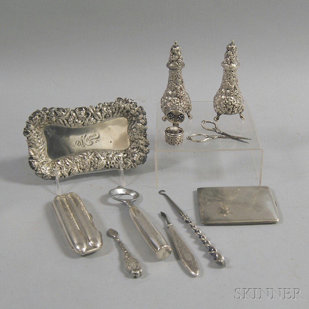 Appraisal: Group of Assorted Sterling Silver and Silver-mounted Items including a