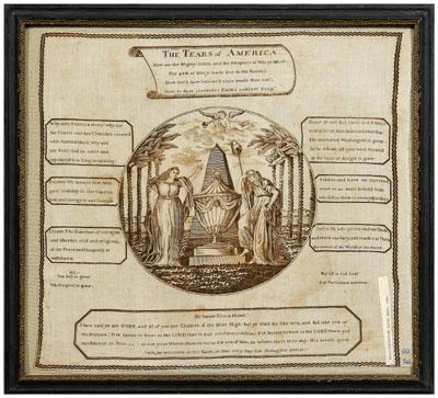 Appraisal: Washington memorial printed panel titled quot The Tears of America