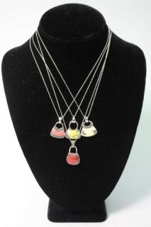 Appraisal: Sterling Marcasite Enamel Necklaces The pendants in the shape of