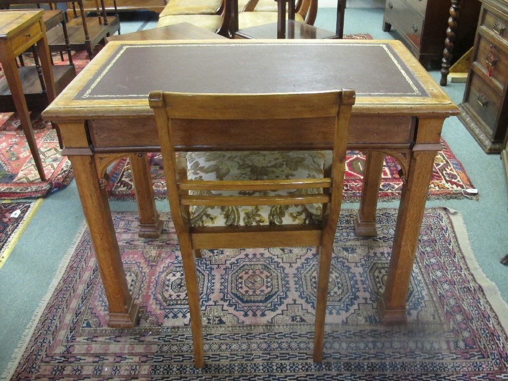 Appraisal: Arts and Crafts oak writing desk with chair