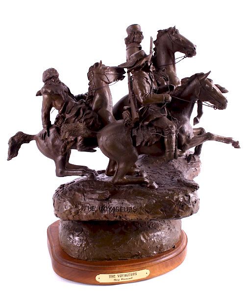 Appraisal: Original G C Wentworth The Voyageurs Bronze Included in this