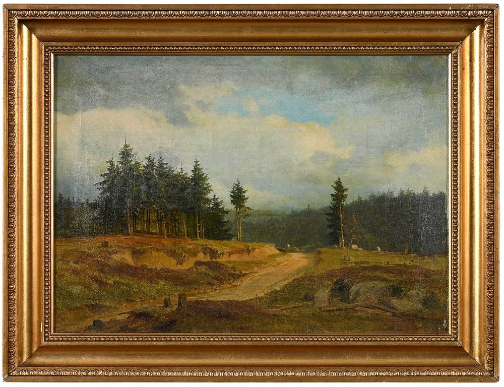 Appraisal: Frederik Niels M Rohde Danish - Landscape with Wagon on