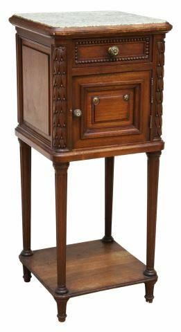 Appraisal: French Louis XVI style walnut bedside cabinet early th c