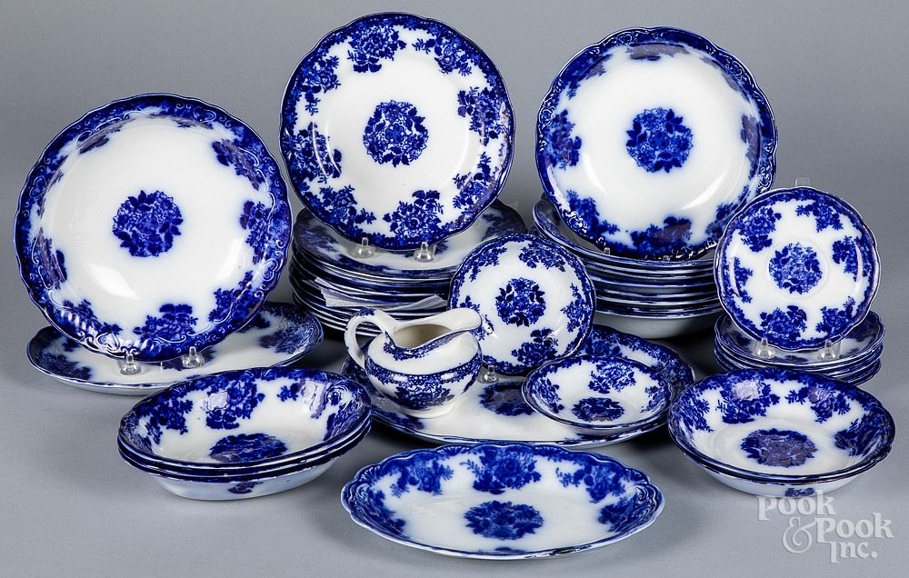 Appraisal: Flow blue Waldorf pattern porcelain Flow blue Waldorf pattern porcelain