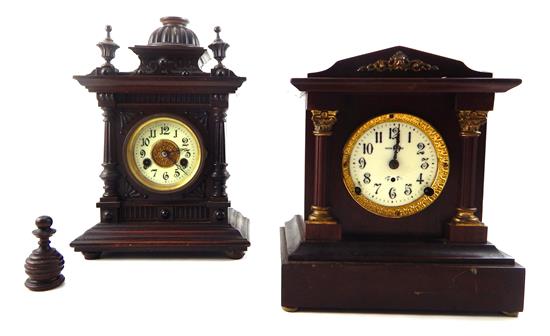 Appraisal: CLOCKS Two late th early th C mantle clocks with