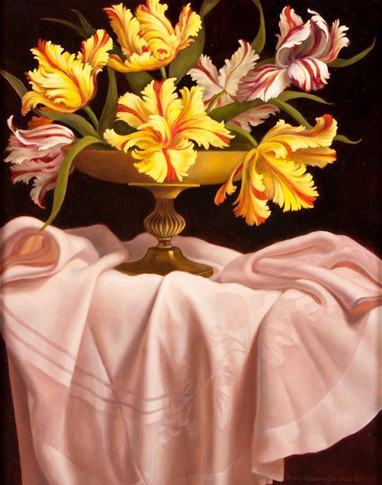 Appraisal: Nancy Chearno Stershic American th st century Parrot Tulips oil