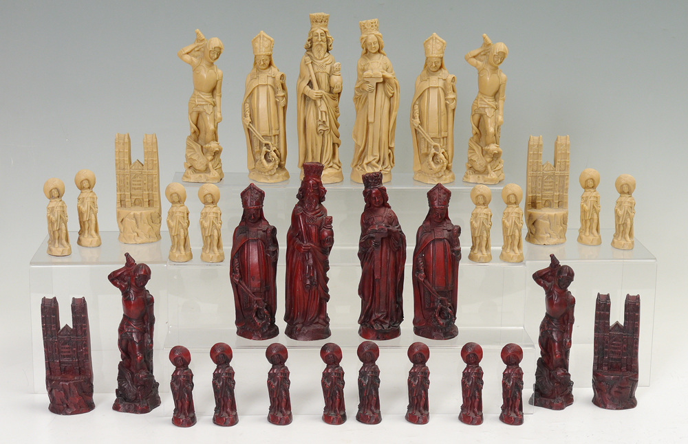 Appraisal: CARLTON WESTMINSTER ABBEY FIGURAL CHESS SET Made in England and