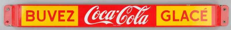 Appraisal: Porcelain French Canadian Coca-Cola Door Bar Description Circa s Some