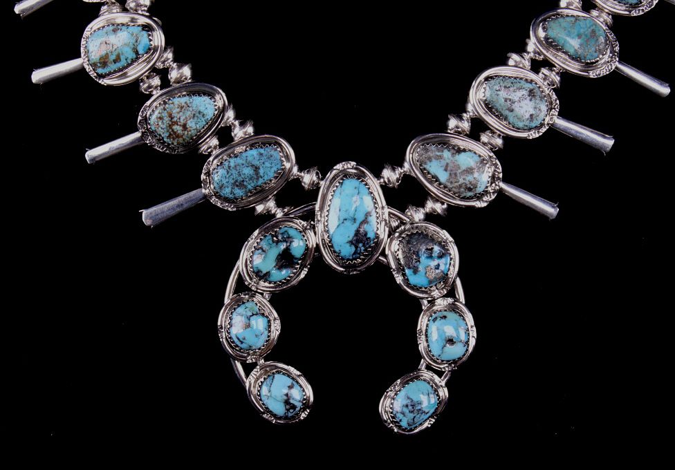 Appraisal: Navajo G Etsitty Silver Turquoise Squash Blossom Featured in this