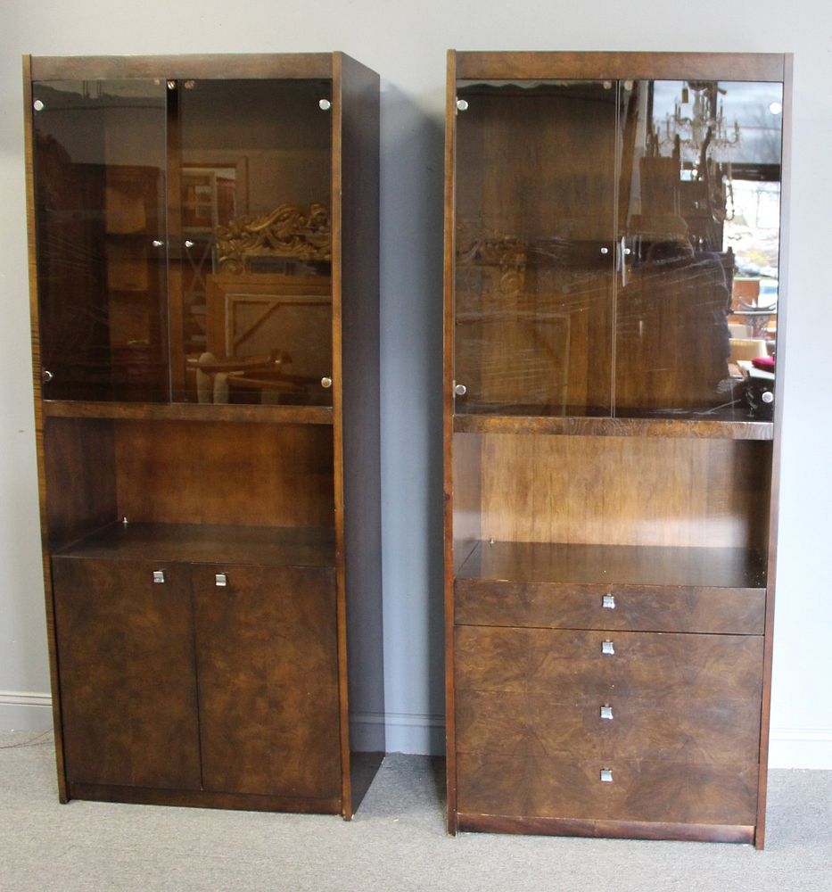 Appraisal: Midcentury Vitrine Cabinets Signed Bloomingdales From an Irvington NY estate