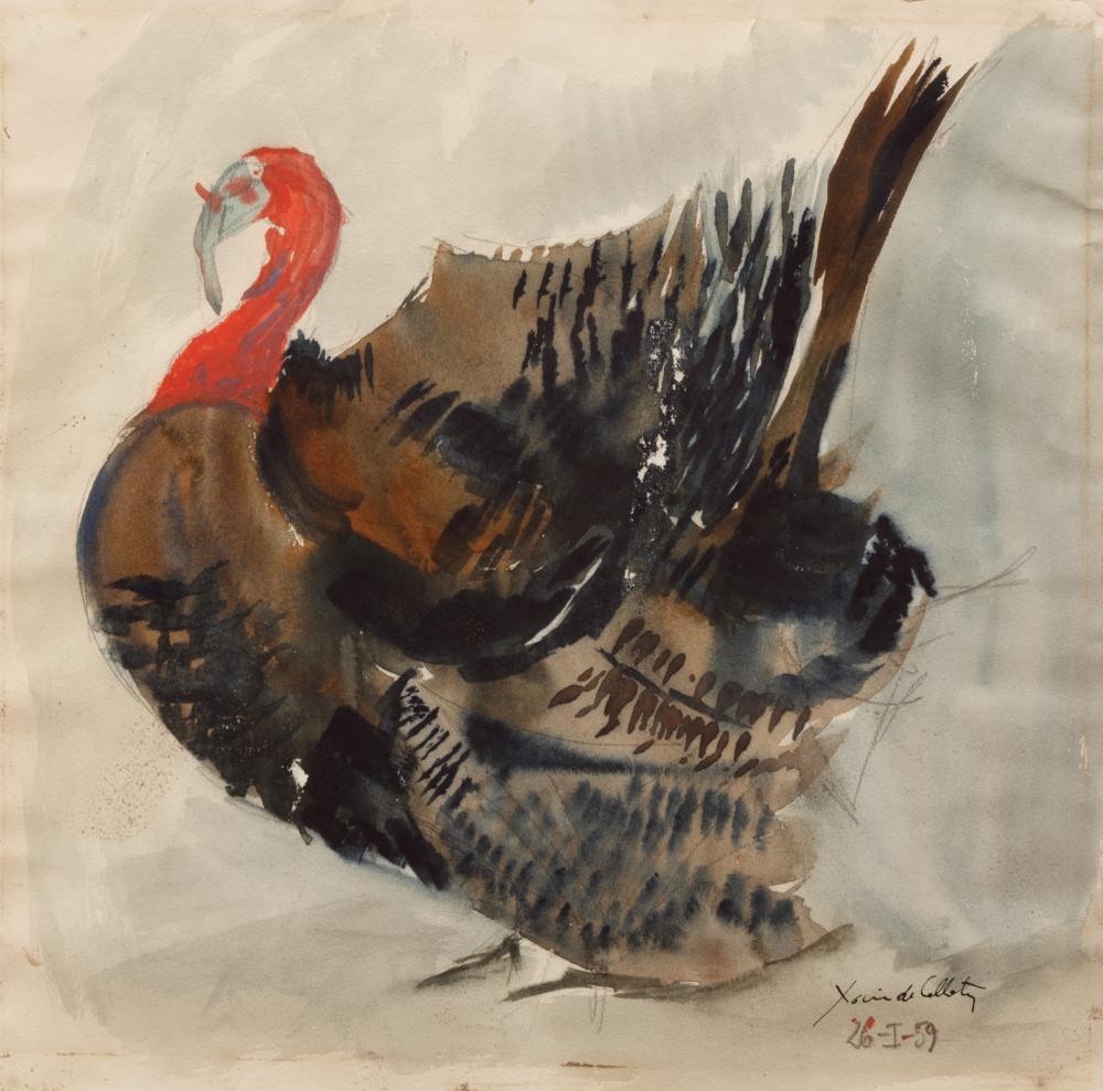 Appraisal: Xavier de Callatay Belgian New Orleans - Turkey watercolor and