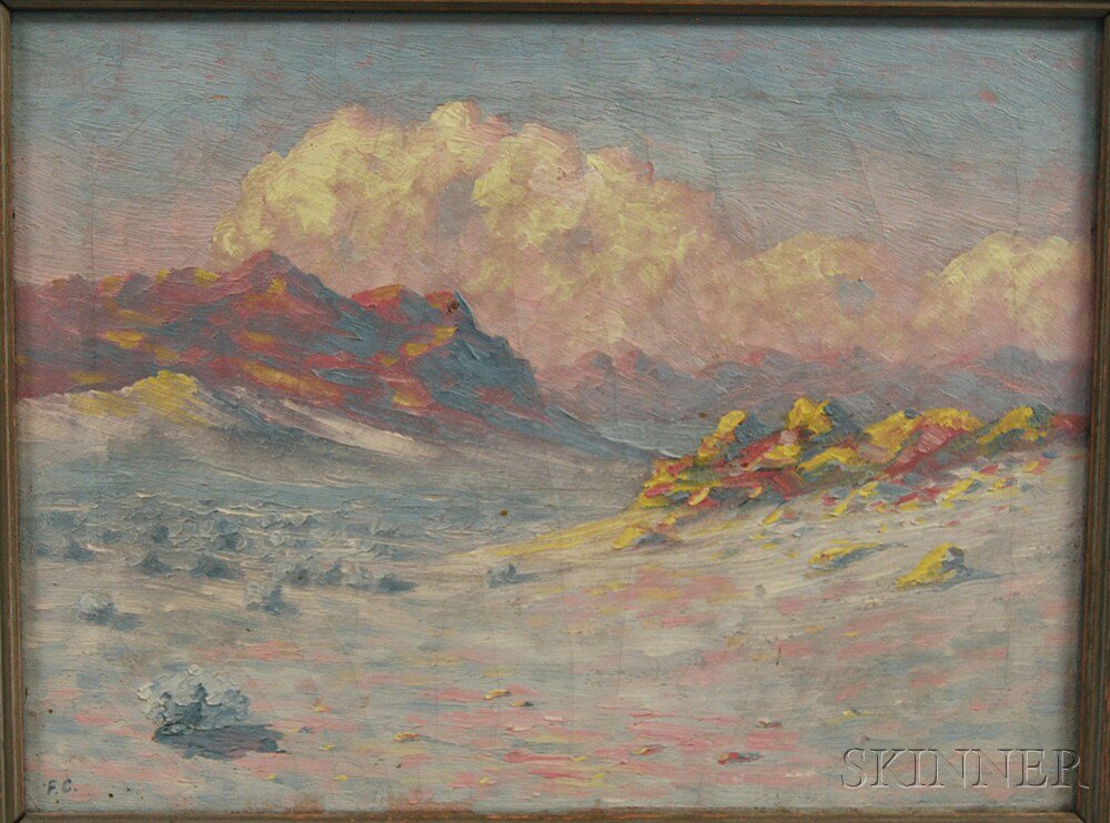 Appraisal: Frank William Chapman American th th Century Mountains at Sunset