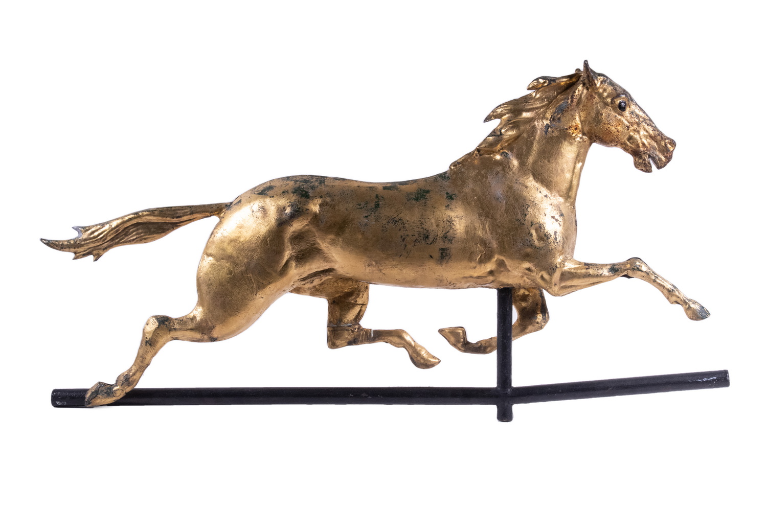 Appraisal: ETHAN ALLEN RUNNING HORSE GILT WEATHERVANE Full bodied molded copper