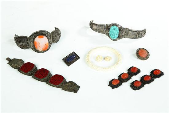 Appraisal: EIGHT PIECES OF JEWELRY Asian th century Two white metal