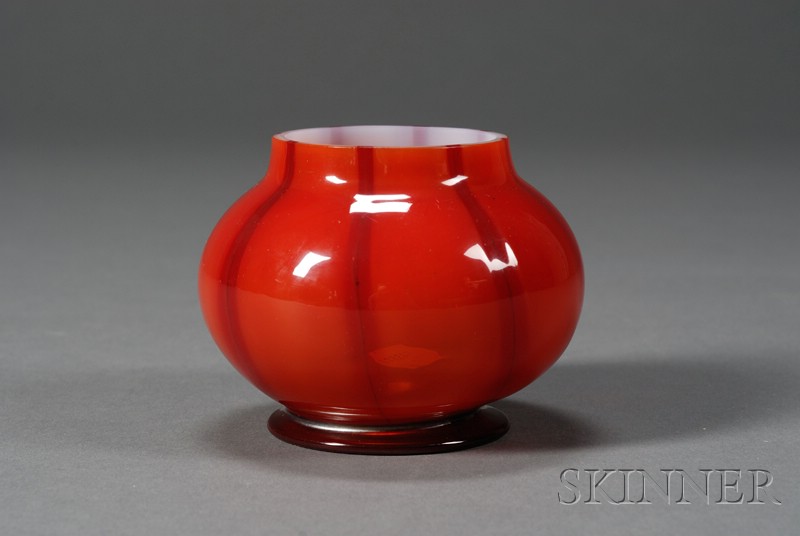 Appraisal: Tiffany Favrile Red Vase Art glass New York early th