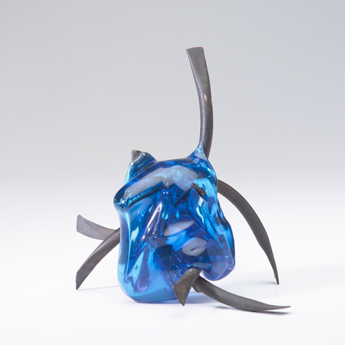 Appraisal: CLAIRE FALKENSTEIN Sculpture with a molten blue glass center and