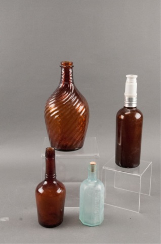 Appraisal: Assortment of Four Glass Bottles Includes Schenck's Pulmonic Syrup Philadelphia