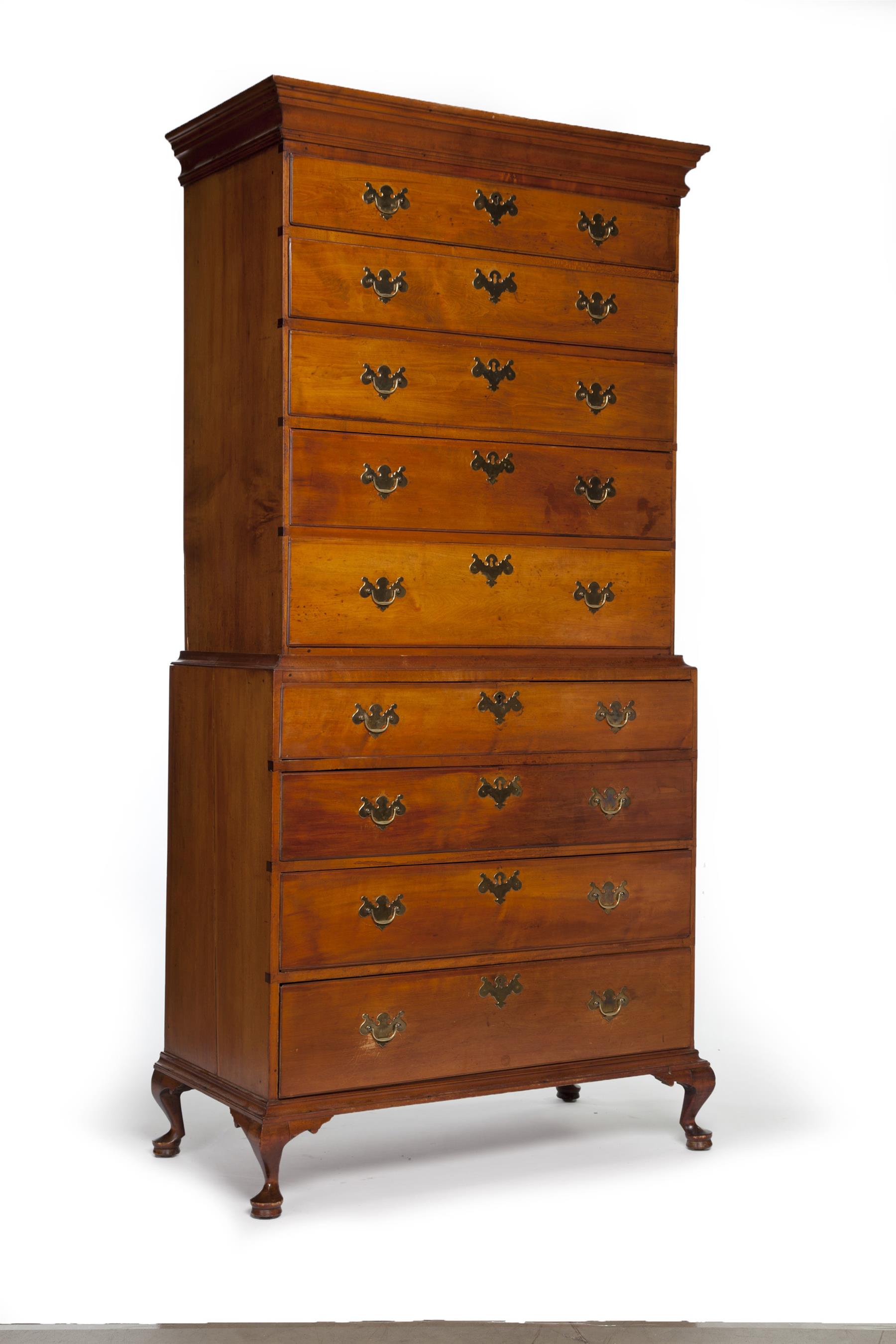 Appraisal: AMERICAN QUEEN ANNE CHEST ON CHEST Second half- th century