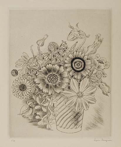 Appraisal: KIYOSHI HASEGAWA Still Life with Flowers in a Vase Drypoint