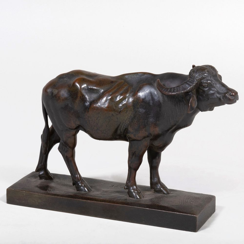 Appraisal: After Antoine-Louis Barye - Water Buffalo Bronze signed 'Barye' x