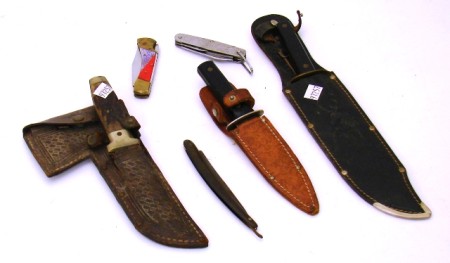 Appraisal: Lot consists of military and non military knives including a