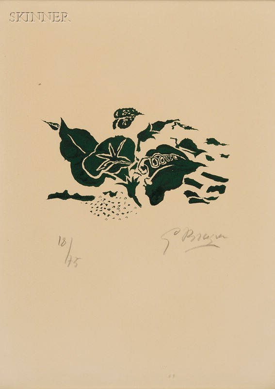 Appraisal: Georges Braque French - Le liseron vert page from LETTERA