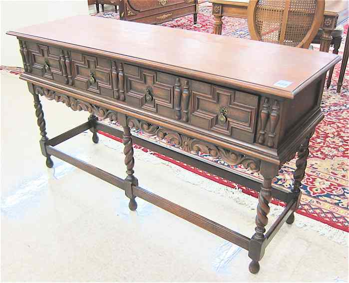 Appraisal: ENGLISH CHARLES II STYLE OAK CONSOLE TABLE Kittinger Furniture Co