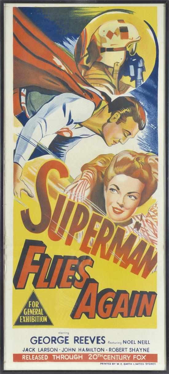 Appraisal: SUPERMAN FLIES AGAIN th Century Fox Australian daybill poster Condition