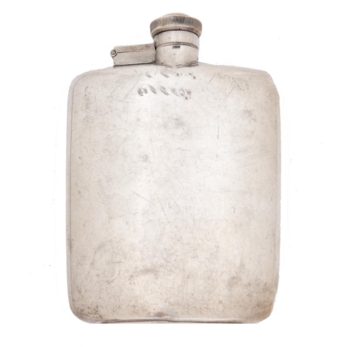 Appraisal: A George VI silver hip flask with milled bayonet cap