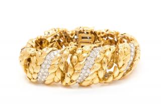 Appraisal: An Karat Yellow Gold Platinum and Diamond Bracelet David Webb