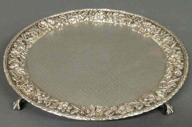 Appraisal: Chippendale style sterling silver footed salver by S Kirk Son