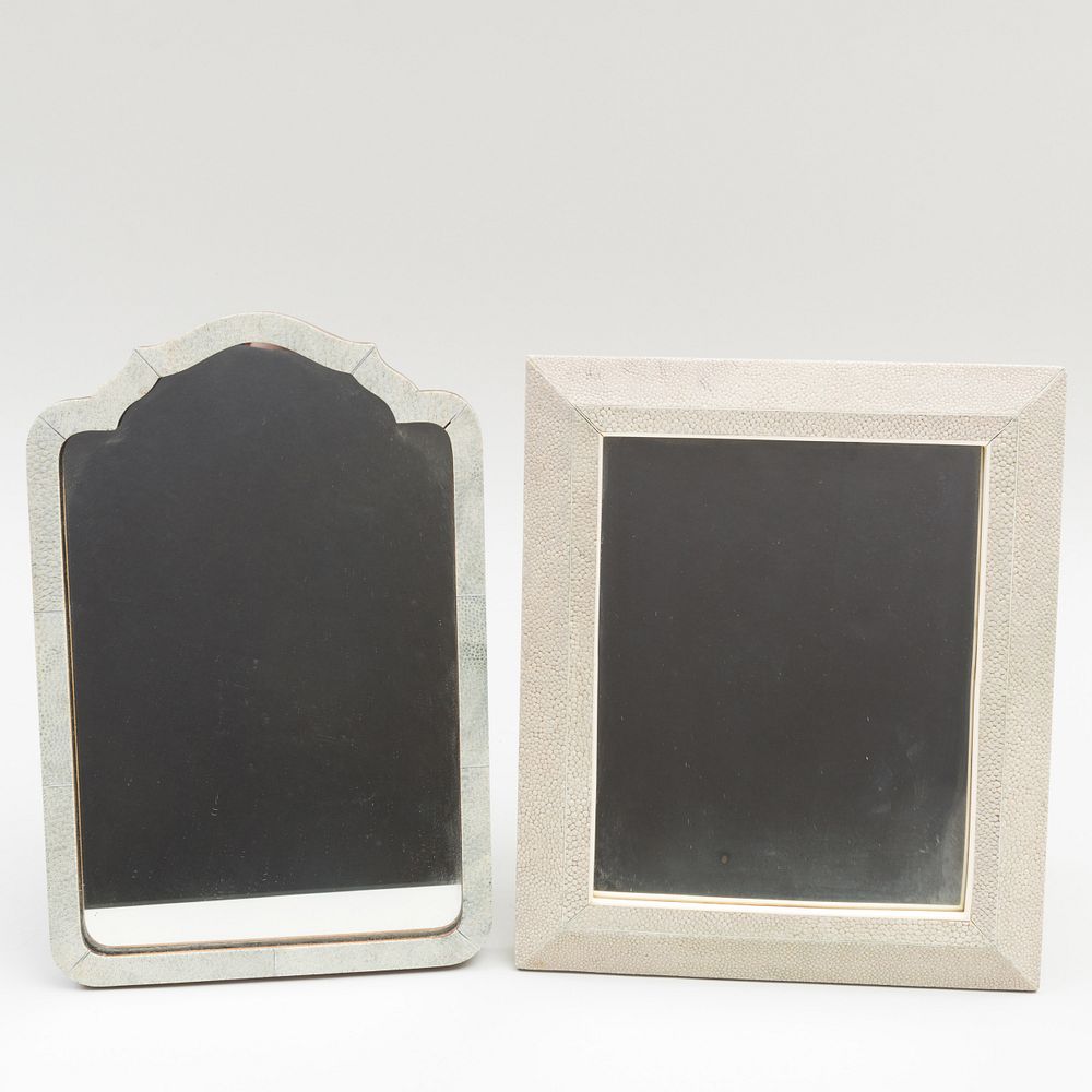 Appraisal: Two Mirrors with Shagreen Frames The larger x in Condition