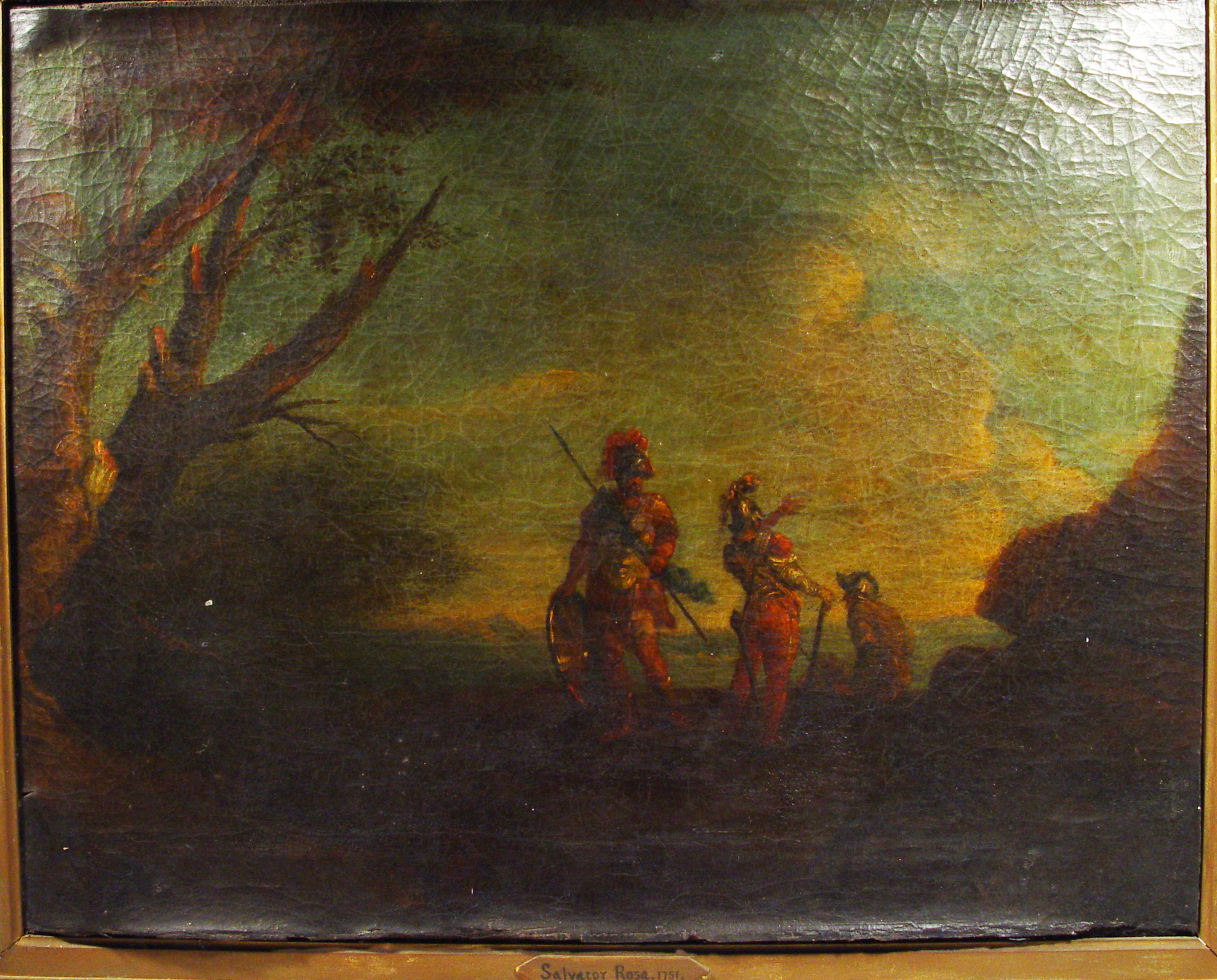 Appraisal: th Century oil onto canvas entitled Salvator Rosa - cm