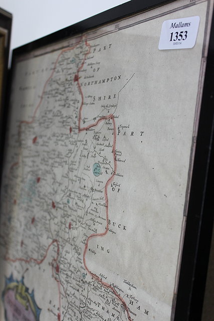 Appraisal: A HAND COLOURED MAP of Oxfordshire after Robert Morden cm