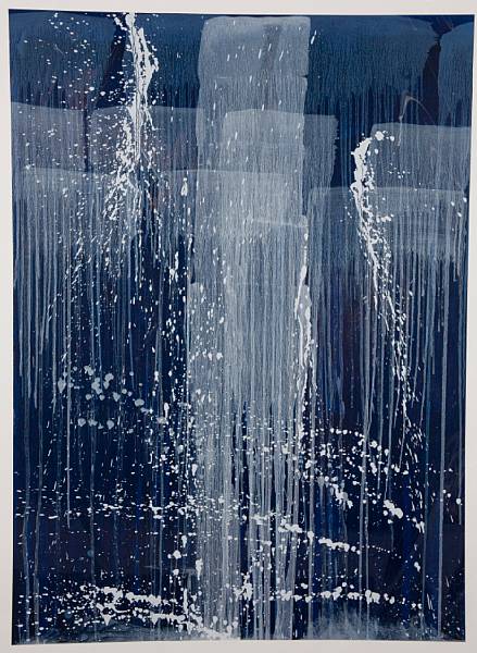 Appraisal: Pat Steir American born Blue annotated 'AP ' lower left