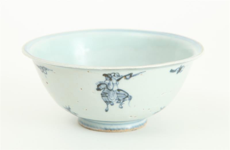 Appraisal: CHINESE PROVINCIAL BLUE AND WHITE PORCELAIN BOWL The interior with