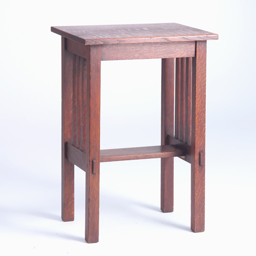 Appraisal: Stickley Brothers small table with spindled sides and lower shelf