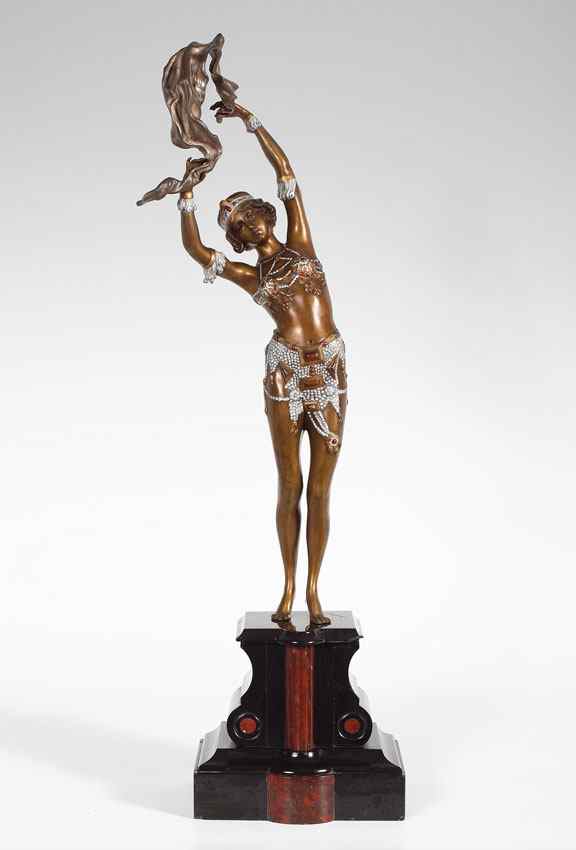 Appraisal: JONCHERY Charles Emile French - Deco Bronze Dancer in the