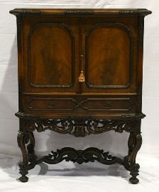 Appraisal: A Baroque style walnut cabinet on stand cm wide cm