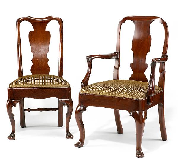 Appraisal: A late George I assembled set of sixteen mahogany dining