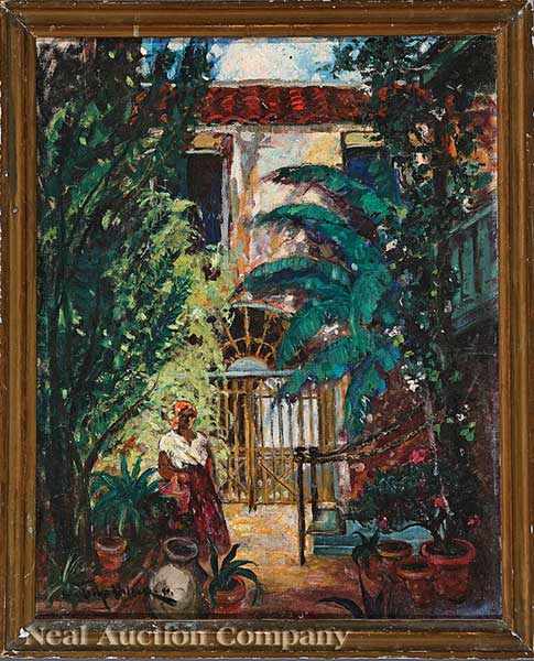 Appraisal: Colette Pope Heldner American New Orleans - Old Creole Courtyard