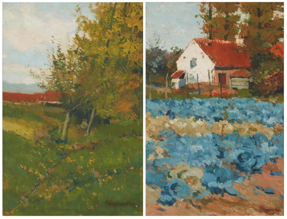 Appraisal: Victor Wagemaekers - Belgian Two works Farmhouse in a landscape