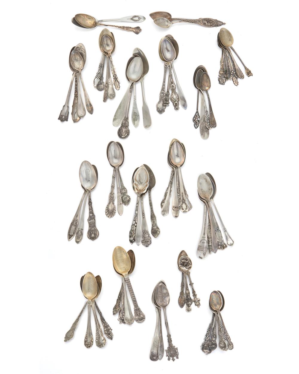 Appraisal: A group of sterling silver spoons Late th th Century