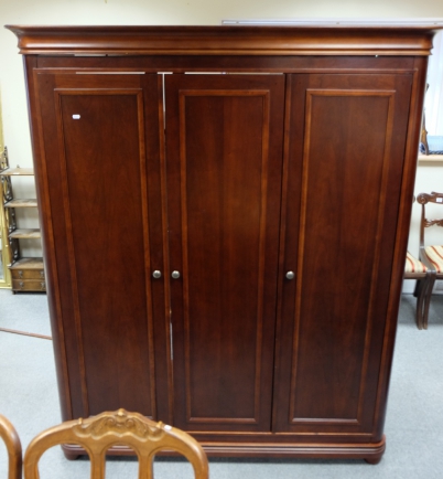 Appraisal: Modern quality door mahogany wardrobe